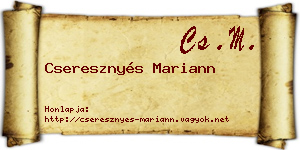 Cseresznyés Mariann névjegykártya