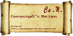 Cseresznyés Mariann névjegykártya