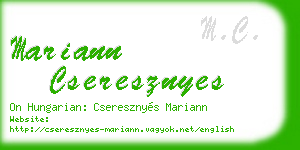 mariann cseresznyes business card